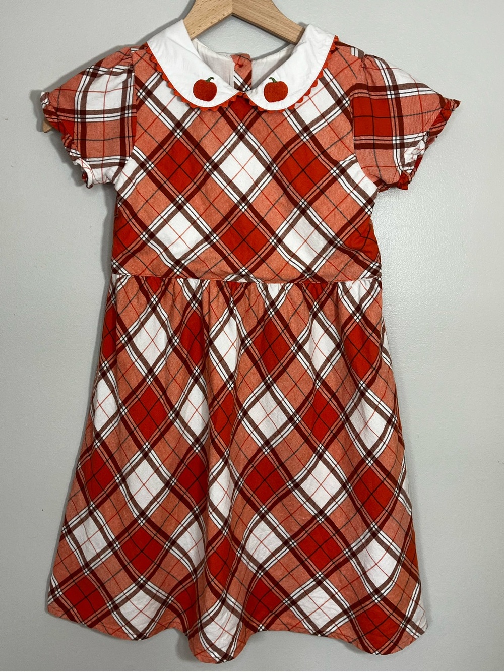 Gymboree Orange Plaid Pumpkin Cotton Dress Fall Girls 8